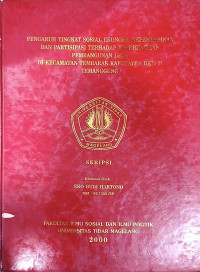SKRIPSI PENGARUH TINGKAT SOSIAL EKÎŸÎÎŸÎœÎ™, ÎšÎ•Î¡Î•ÎœÎ™MPINAN DAN PARTISIPASI TERHADAP KEBERHASILAN PEMBANGUNAN DESA DI KECAMATAN TEMBARAK KABUPATEN DATI II TEMANGGUNG