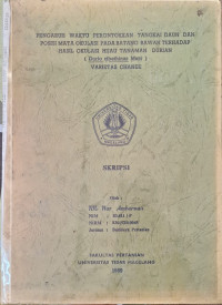 SKRIPSI PENGARUH WAKTU PERONTOKKAN TANGKAI DAUN DAN POSISI MATA OKULASI PADA BATANG BAWAH TERHADAP HASIL OKULASI HIJAU TANAMAN DURIAN (Durio zibethinus Murr) VARIETAS CHANEE