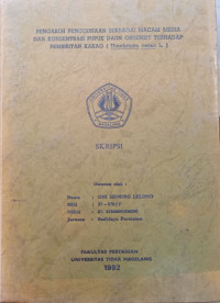 SKRIPSI PENGGUNAAN BERBAGAI MACAM  MEDIA DAN KONSENTRASI PUPUK DAUN GREENZIT TERHADAP PEMBIBITAN KAKAO ( Theobroma cacao L. )