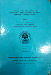 SKRIPSI PENINGKATAN KETERAMPILAN MENULIS PUISI DENGAN METODE ADOPSI KATA DARI LIRIK LAGU POP PADA SISWA KELAS X-5 SMA N 2 TEMANGGUNG