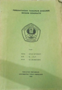 SKRIPSI PERBANYAKAN TANAMAN ANGGREK SECARA GENERATIF