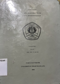 Image of SKRIPSI PERENCANAAN MESIN FILLER UNTUK AIR MINUM KEMASAN