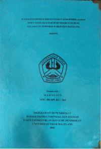 SKRIPSI PUISI KONTEMPORER SEBAGAI BAHAN AJAR PEMBELAJARAN SISWA SEKOLAH DASAR DI SD NEGERI TUGUREJO KECAMATAN TEMPURAN KABUPATEN MAGELANG