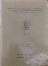 SKRIPSI SAAT INVESTASI TEK (Cyparus rorundus L. ) DENGAN LAMA PERSAINGANNYA TERHADAP PERTUMBUHAN DAN HASIL BAWANG MERAH (Allium ascalonicum L.)