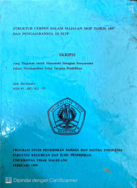 SKRIPSI STRUKTUR CERPEN DALAM MAJALAH MOP TAHUN 1997 DAN PENGAJARANNYA DI SLTP