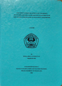 SKRIPSI THE EFFECTIVENESS OF INFERENCING TECHNIQUE IN TEACHING READING TO THE SECOND YEAR STUDENTS OF SMA NEGERI 3 TEMANGGUNG IN THE SCHOOL YEAR 2005/2006