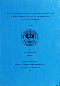 SKRIPSI THE EFFECTIVENESS OF USING REALIA IN TEACHING WRITING PROCEDURE TEXTS TO THE SEVENTH GRADE STUDENTS OF SMP KRISTEN I MAGELANG IN THE SCHOOL YEAR 2008/2009