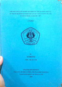 SKRIPSI THE INFLUENCE OF GENRE MASTERY ON THE READING ABILITY OF THE XII GRADERS OF MADRASAH ALIYAH YAJRI PAYAMAN SECANG IN THE SCHOOL YEAR 2006/2007