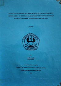 SKRIPSI THE INFLUENCE OF IMPERATIVE MOOD MASTERY ON THE PROCEDURE TEXT WRITING ABILITY OF THE TENTH GRADE STUDENTS OF SMA ISLAM SUDIRMAN BESERAN KALIANGKRIK IN THE SCHOOL YEAR 2008/2009