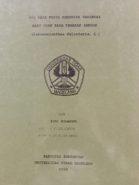 Image of SKRIPSI UJI DAYA HASIL Î’Î•Î’Î•Î¡Î‘Î¡A VARIETAS EABY CORN PADA TEGAKAN SENGON (Paraserianthes falcataria, L.)