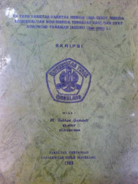 SKRIPSI UJI TAPIS VARIETAS-VARIETAS HIBRIDA CIBA-GEIGY, HIBRIDA KOMERSIAL DAN NON-HIBRIDA TERHADAP HASIL DAN SIFAT AGRONOMI TANAMAN JAGUNG (Zea mays L)