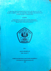 SKRIPSI VARIASI DAN DOMINASI GAYA BAHASA PUISI KARYA SISWA KELAS XII SMAN NEGERI I BANDONGAN KABUPATEN MAGELANG