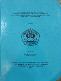 SKRISI PENGARUH PERSEPSI SISWA TENTANG KOMPETENSI MENGAJAR GURU TERHADAP PRESTASI BELAJAR BAHASA INGGRIS SISWA SMA NEGERI 1 MUNTILAN TAHUN PELAJARAN 2002/2003