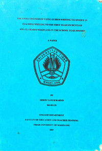 SKRIPSI THE EFFECTIVENESS OF USING GUIDED WRITING TECHNIQUE IN TEACHING WRITING TO THE FIRST YEAR STUDENTS OF SMA EL-SHADAI MAGELANG IN THE SCHOOL YEAR 2009/2010