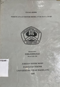 Image of TUGAS AKHIR PERENCANAAN MOTOR DIESEL 4 TAK DAYA 170 HP